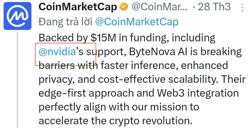 英伟达和CoinMarketCap投资1500万美金的去中心化 AI 生态系统ByteNova，0撸早期项目-空投网